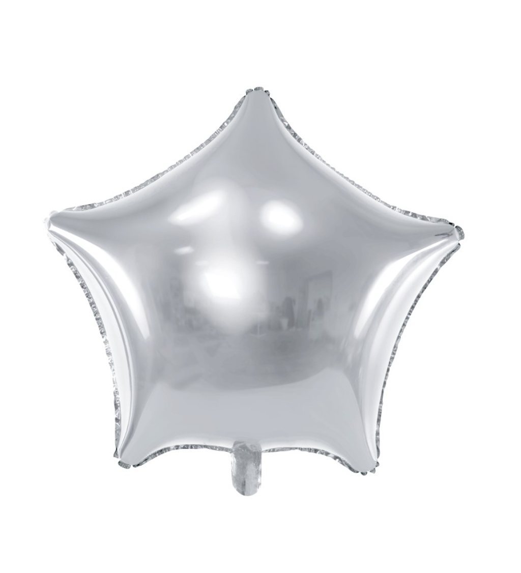Fóliový balónek Stříbrná hvězda