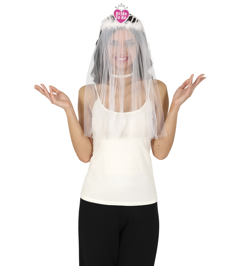Svatební závoj - se srdíčkovou tiárou