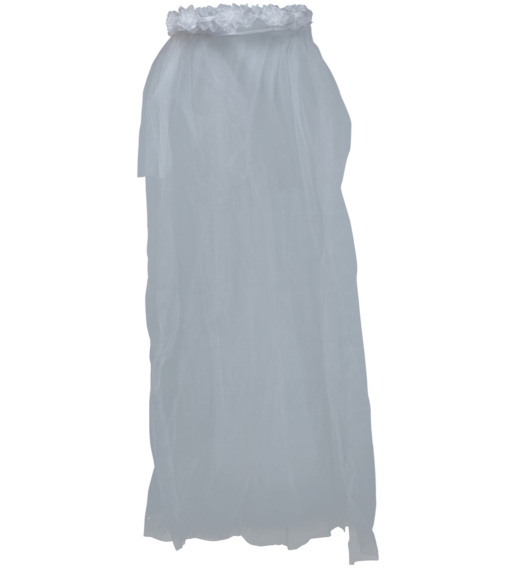 Svatební závoj - s květinovou korunkou