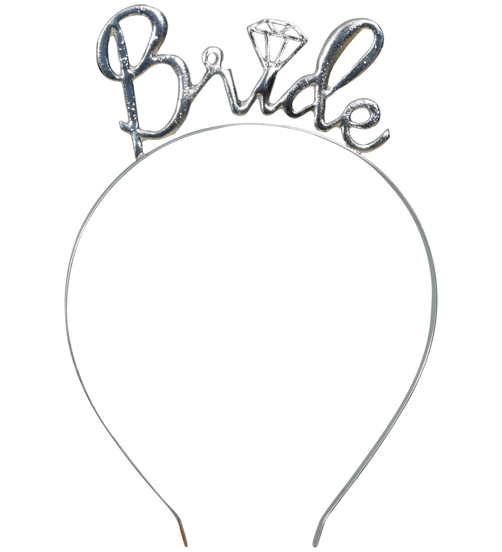 Kovová čelenka - Bride stříbrná