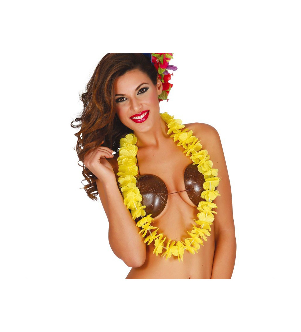 Havajský náhrdelník - žlutý