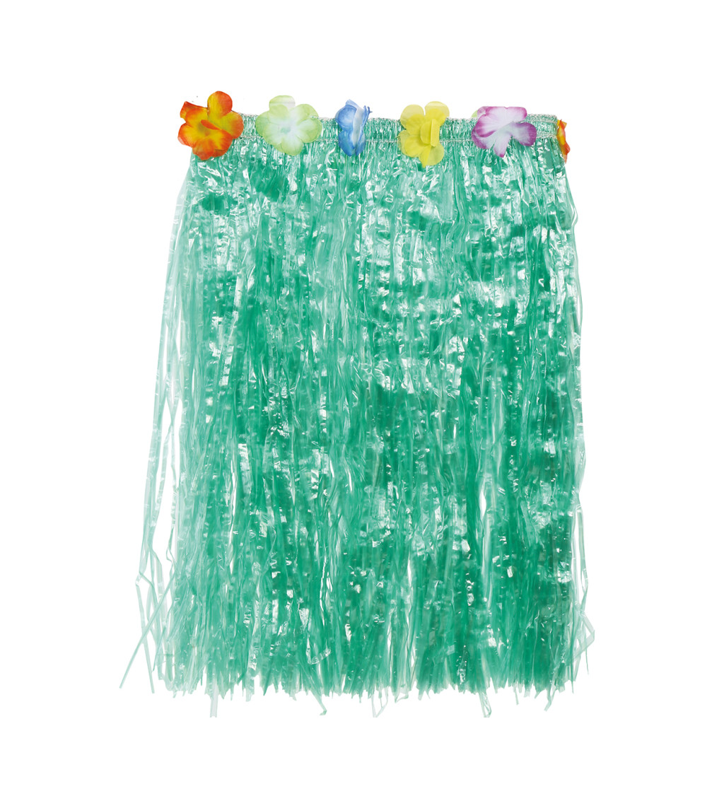 Havajská sukně s květy - zelená