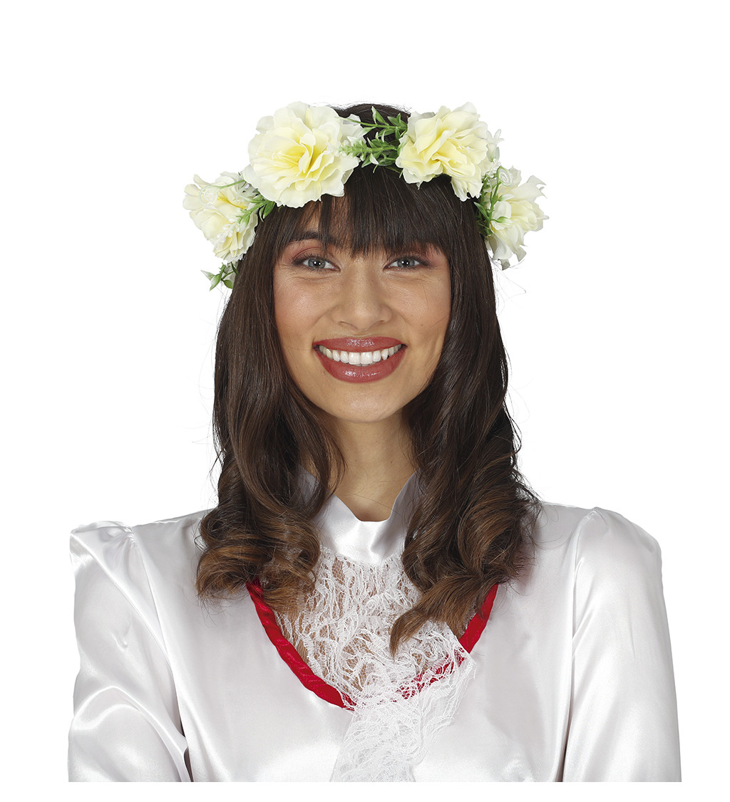 Tiára - se závojem a květinami