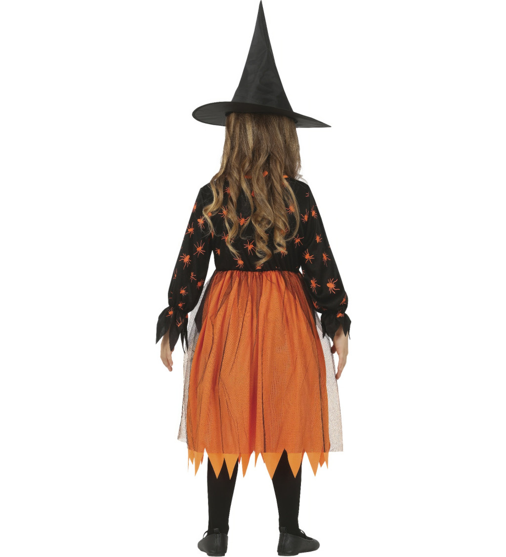 Dětský kostým čarodějnice s pavouky