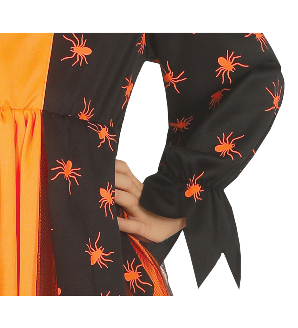 Dětský kostým čarodějnice s pavouky