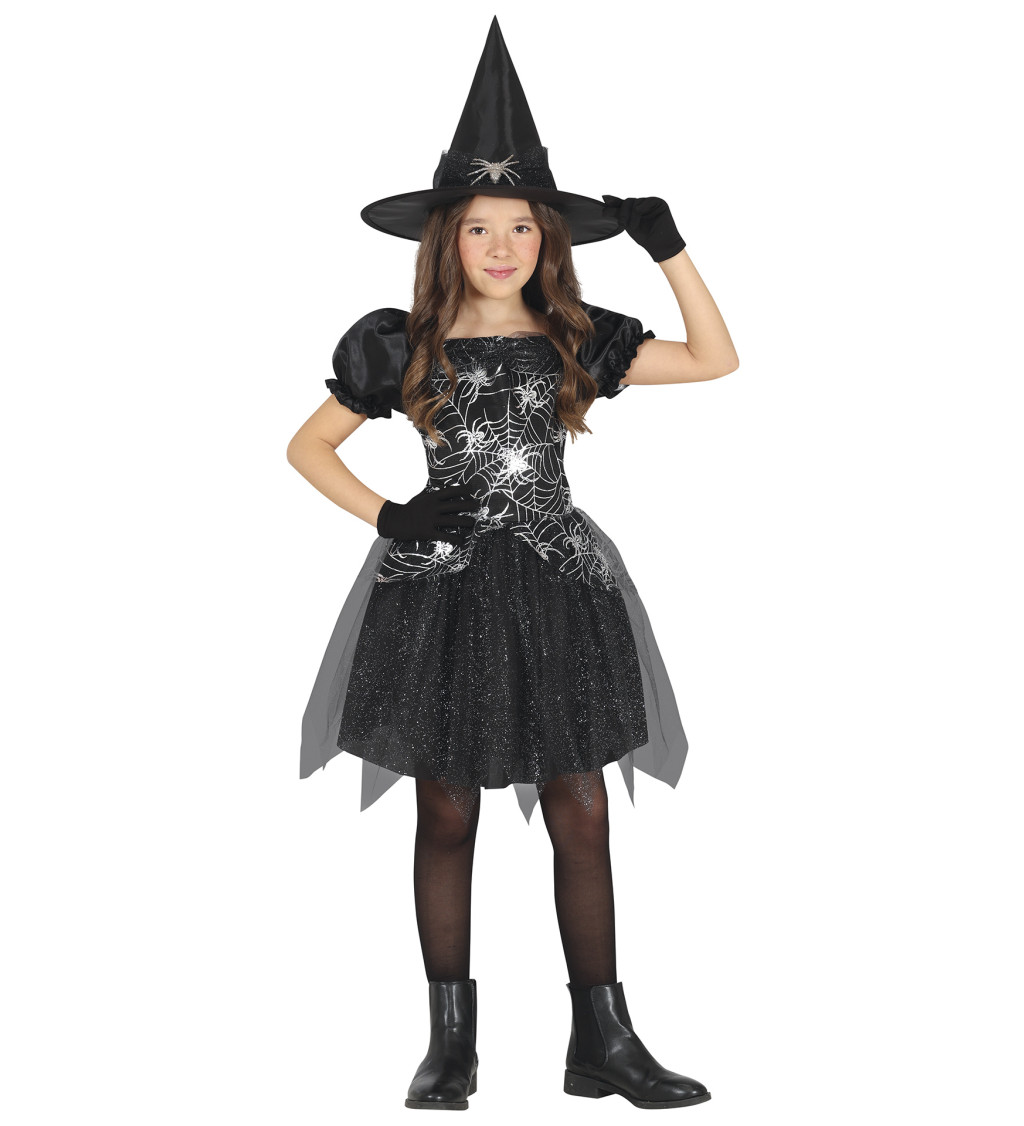 Dětský kostým stříbrná čarodějnice