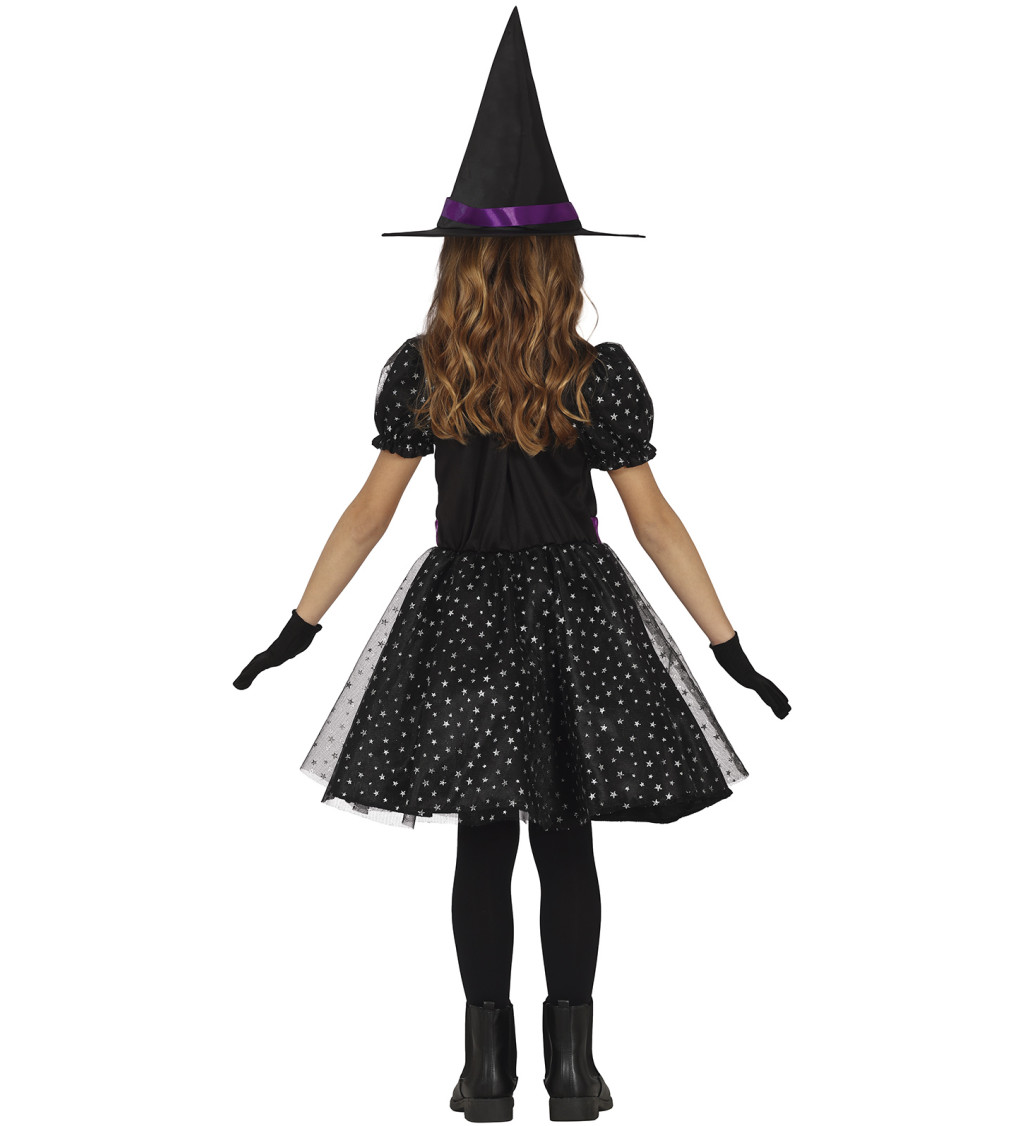 Dětský kostým čarodějnice s hvězdami