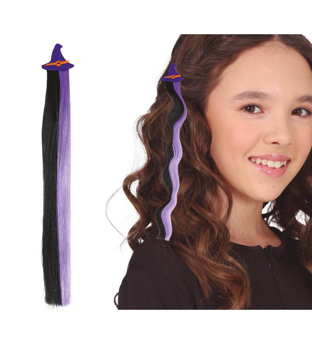 Fialovo-černý pramínek do vlasů