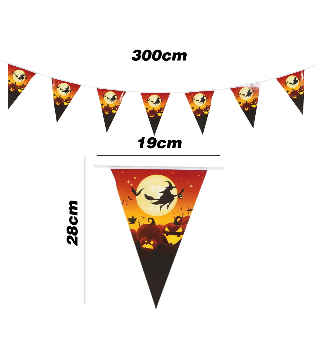 Vlaječková girlanda čarodějnice