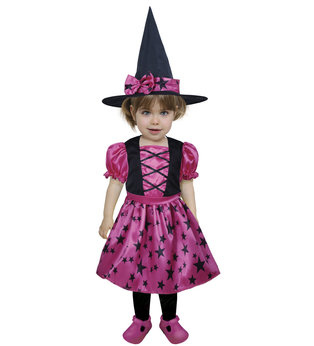 Dětský kostým čarodějnice s hvězdami 18–24 měsíců