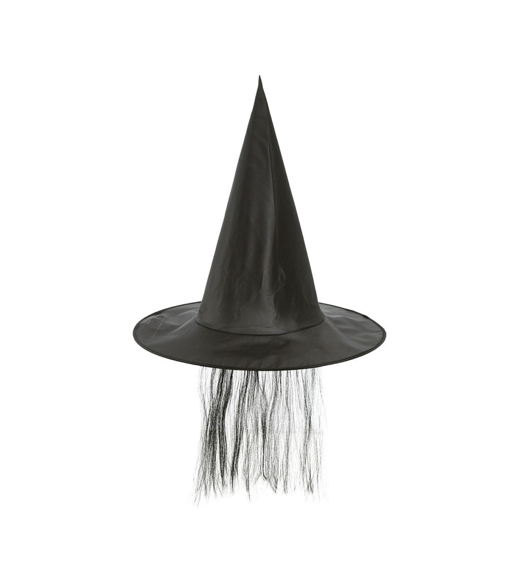 Čarodějnický klobouk s vlasy