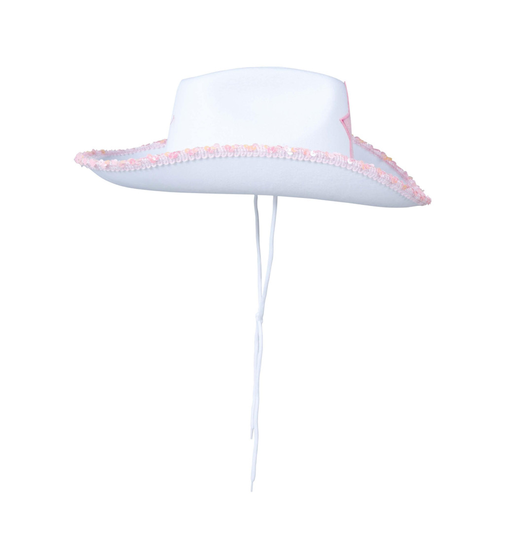 Bílý kovbojský klobouk -  s hvězdou