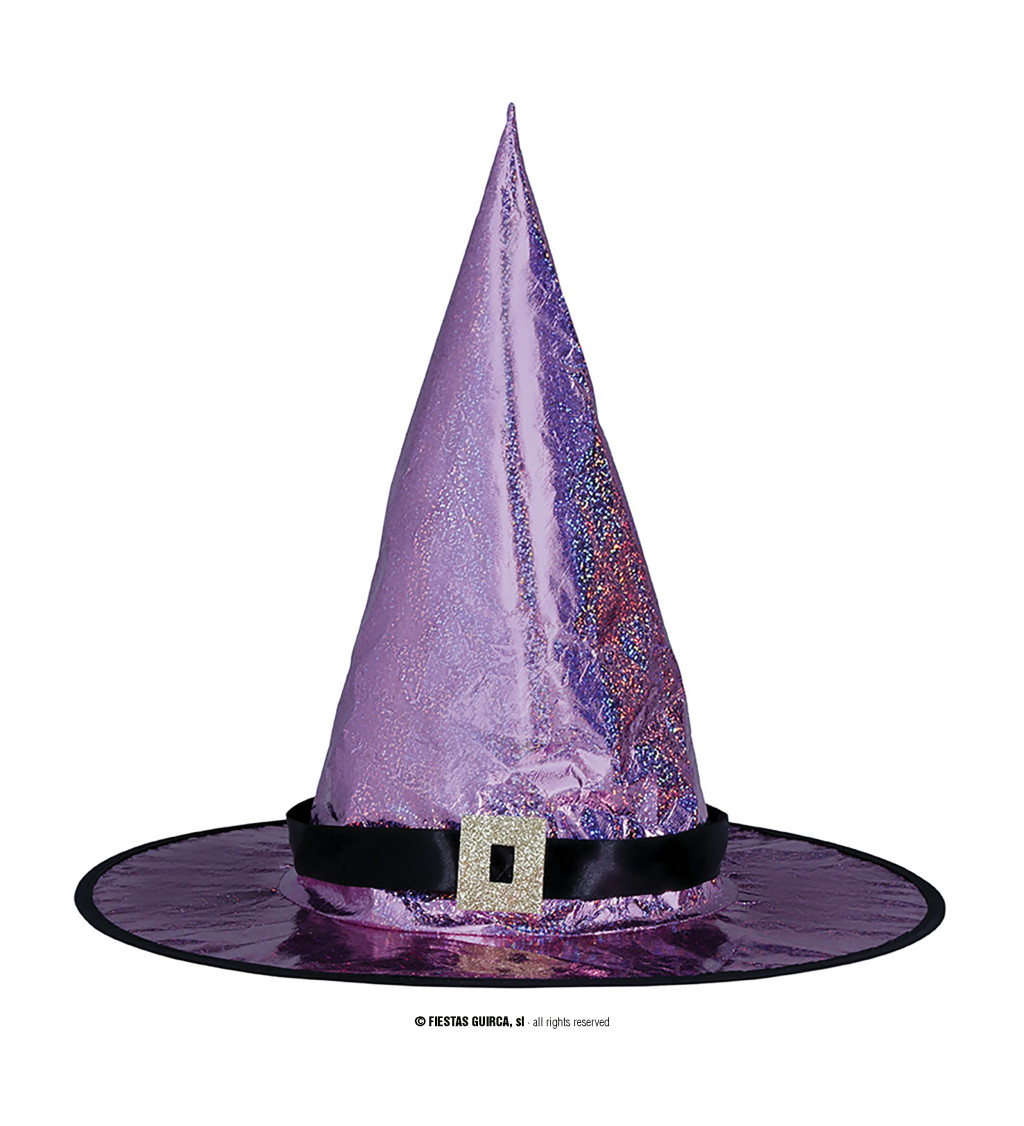 Růžový čarodějnický klobouk
