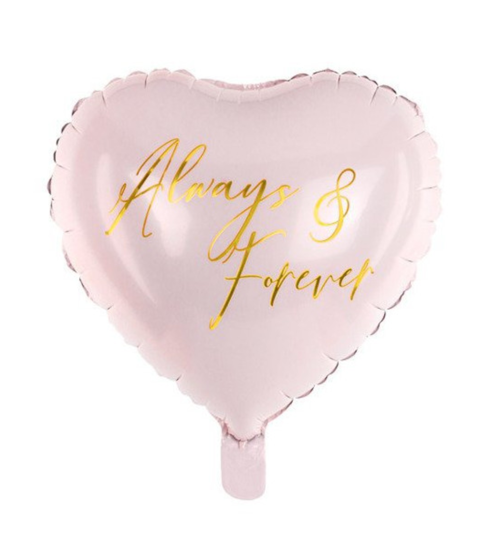 Světle růžový fóliový balónek Srdce
