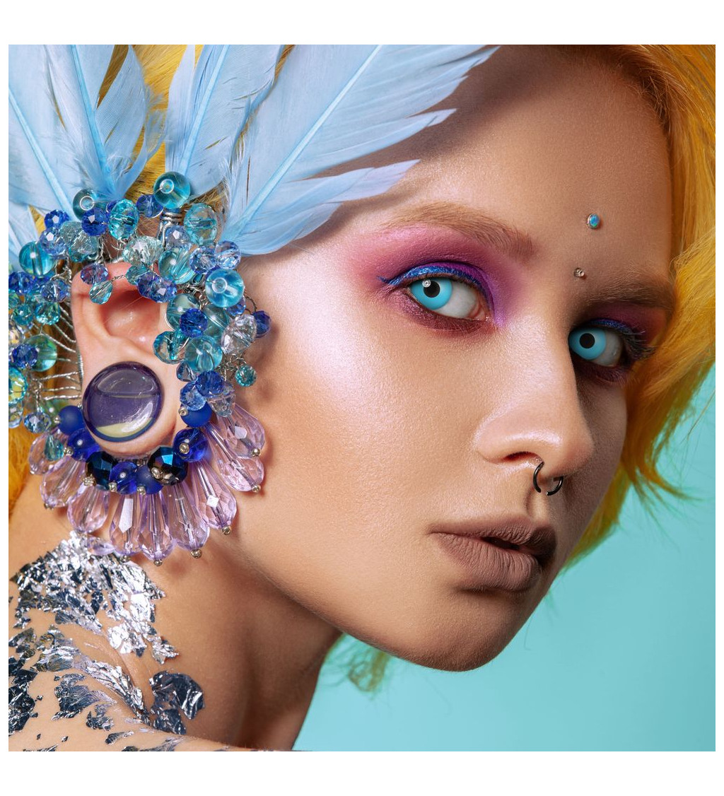 kontaktní čočky jednodenní- blue