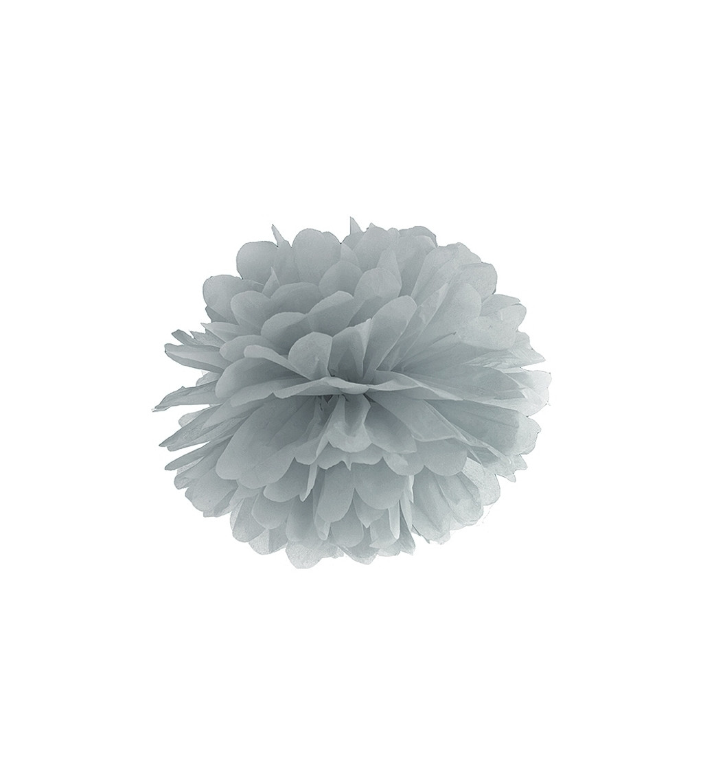 Papírový pom pom - Šedý