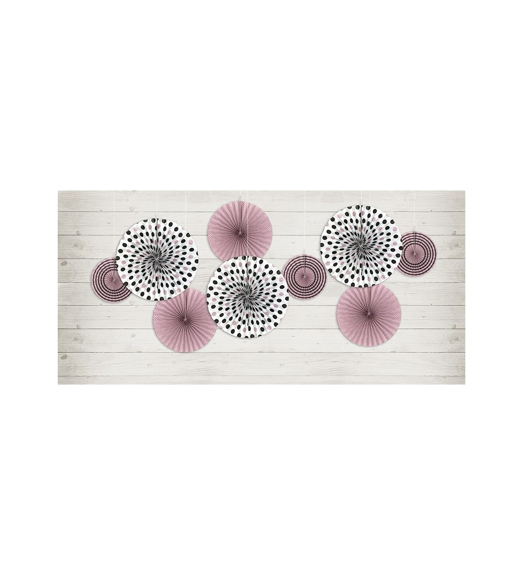 Papírová rozeta - Světle růžová, 3 ks