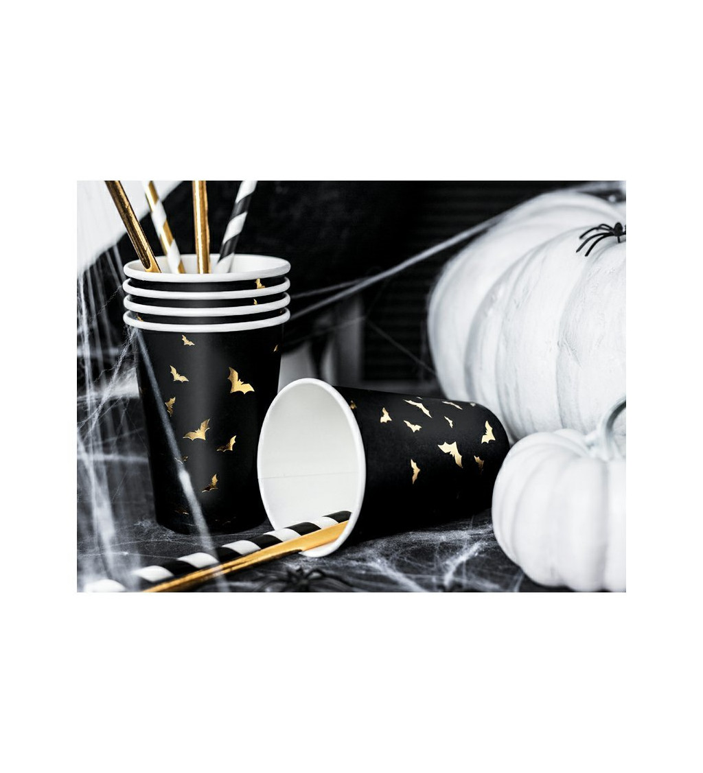 Brčka - Papírová, bílá, černé pruhy