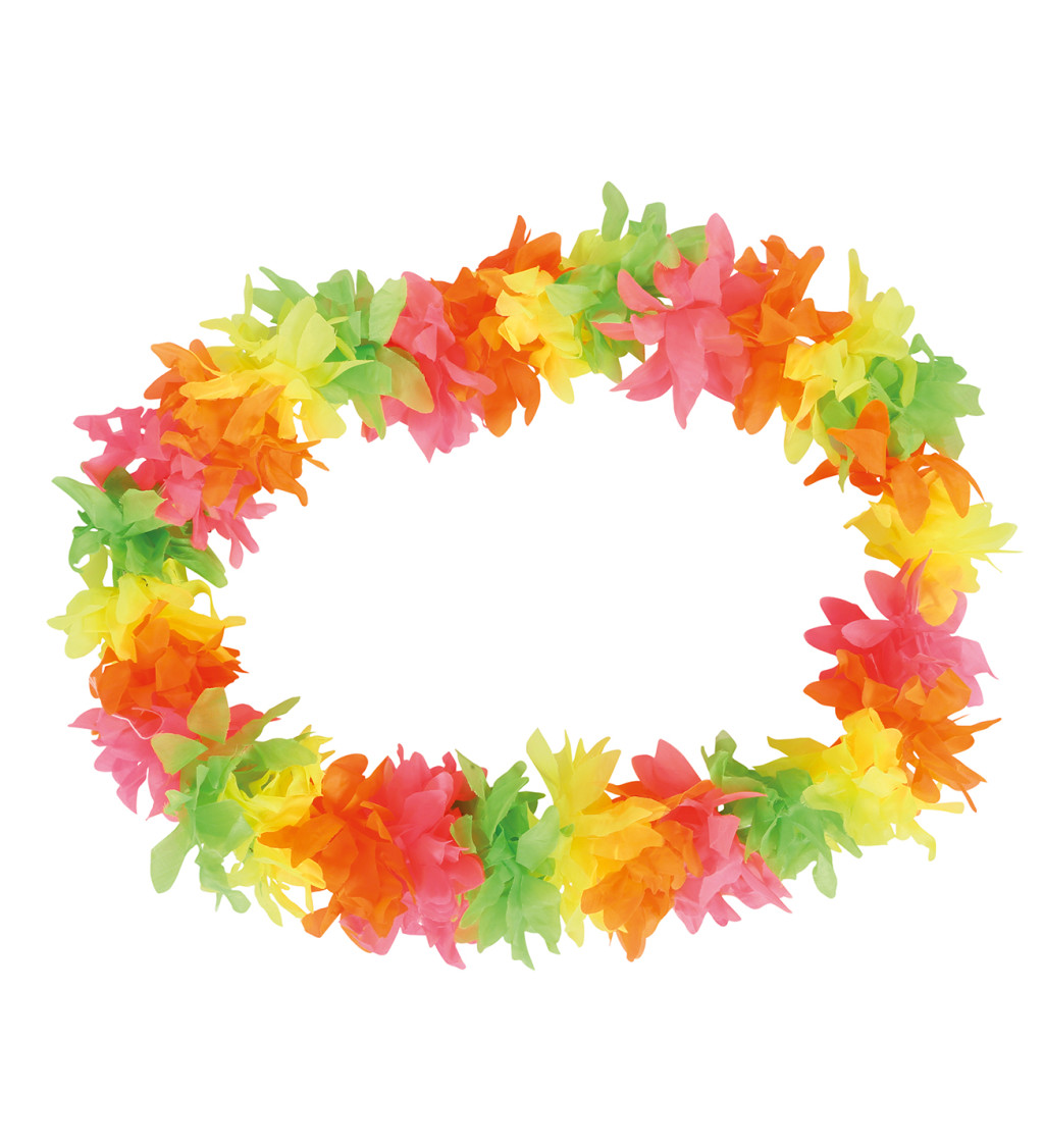 Havajský věnec - světle barevné květy
