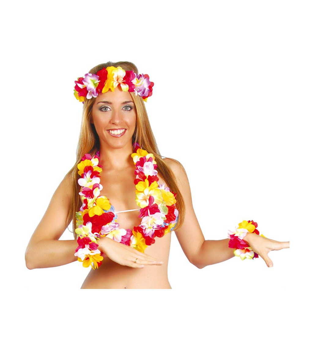 Havajská sada - žluto-červená