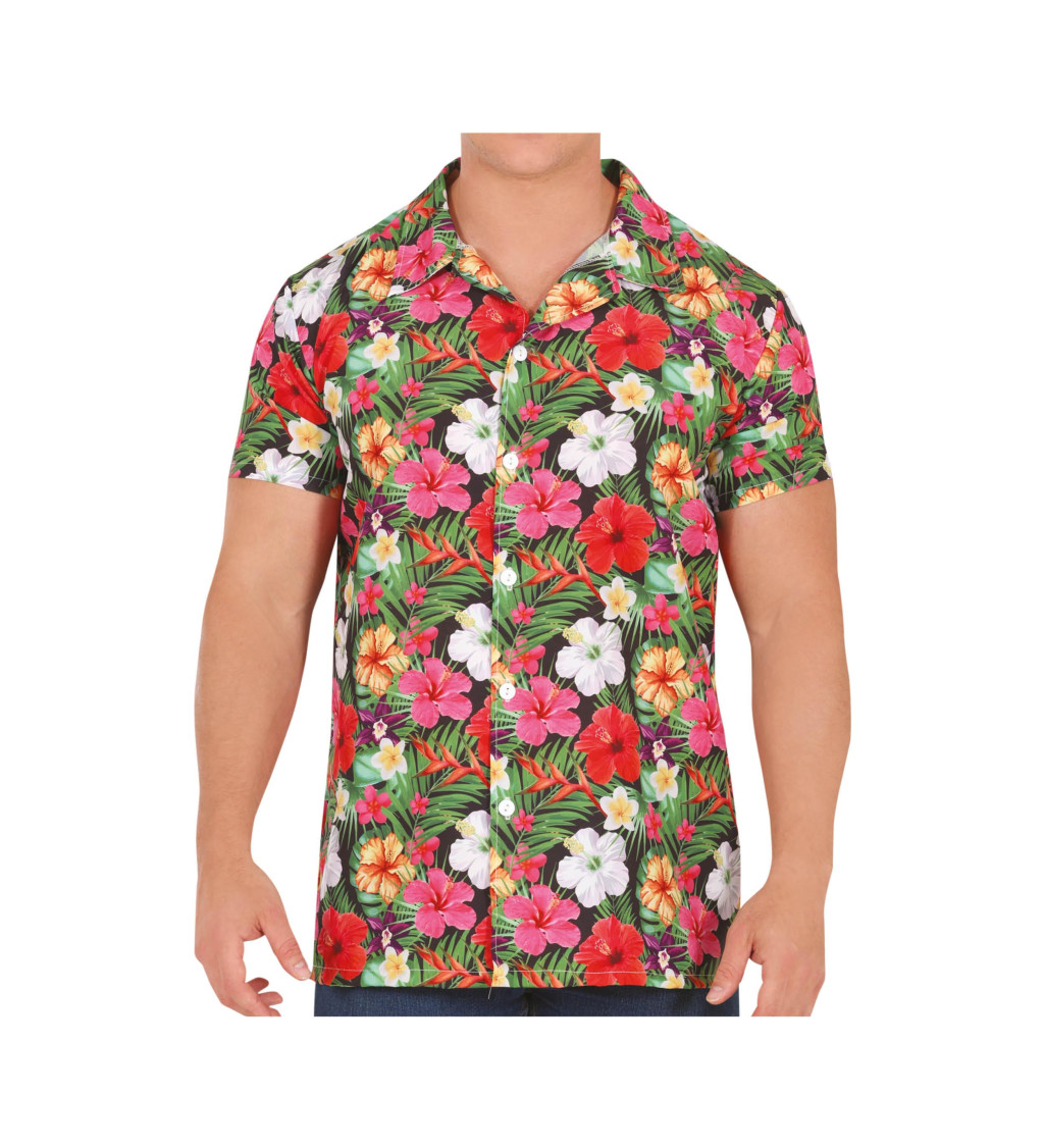 Havajská košile - zelené listy