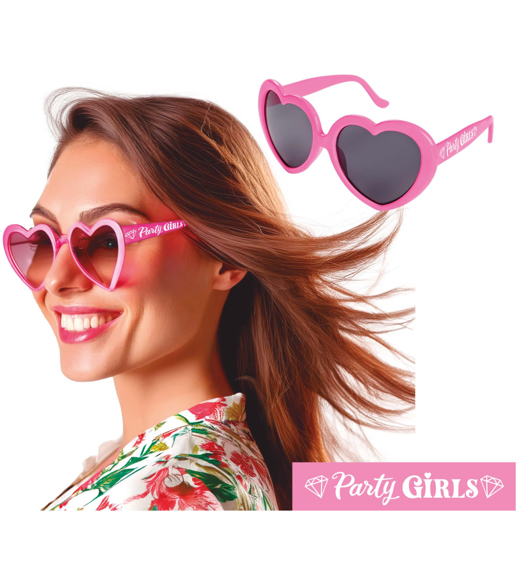 Sluneční brýle - růžová srdíčka