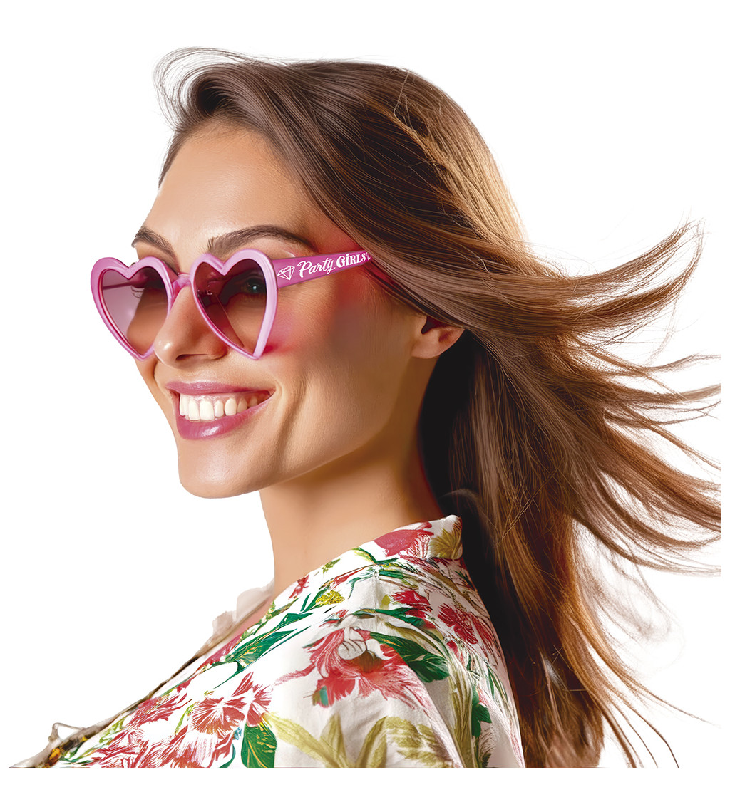 Sluneční brýle - růžová srdíčka