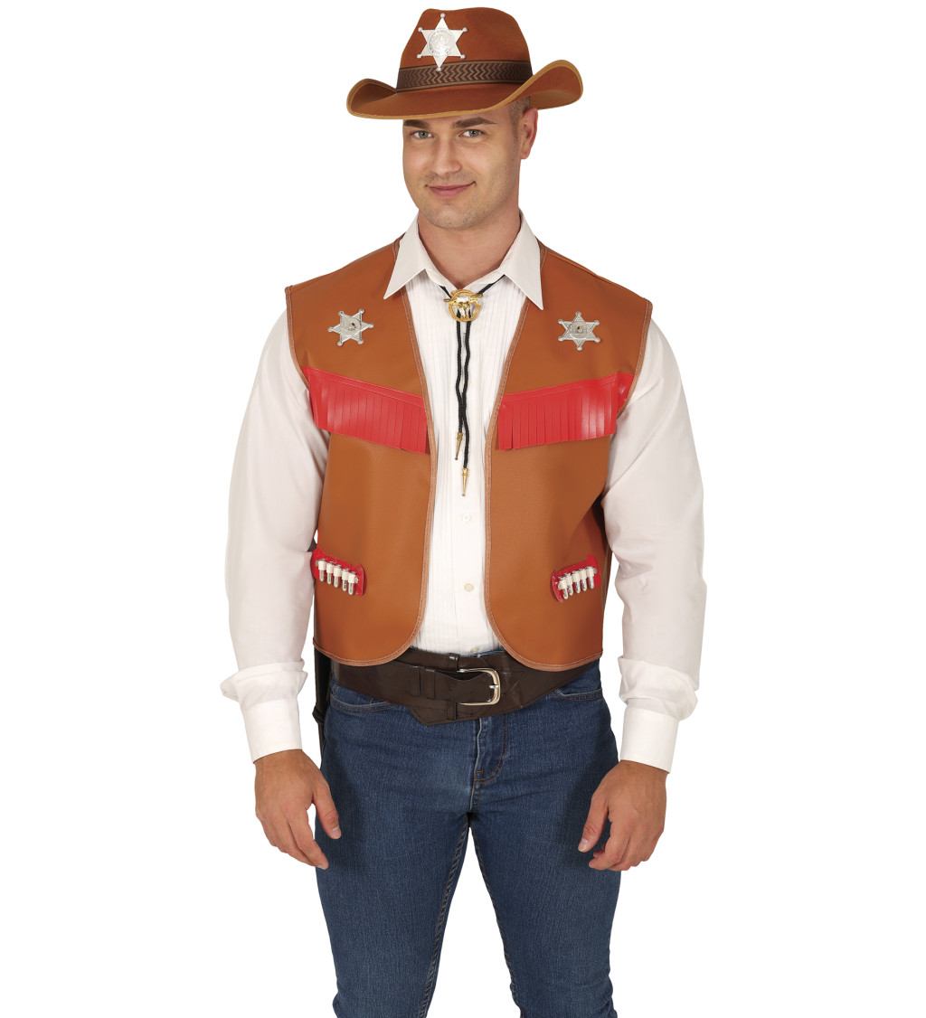 Kovbojská vesta - hnědá