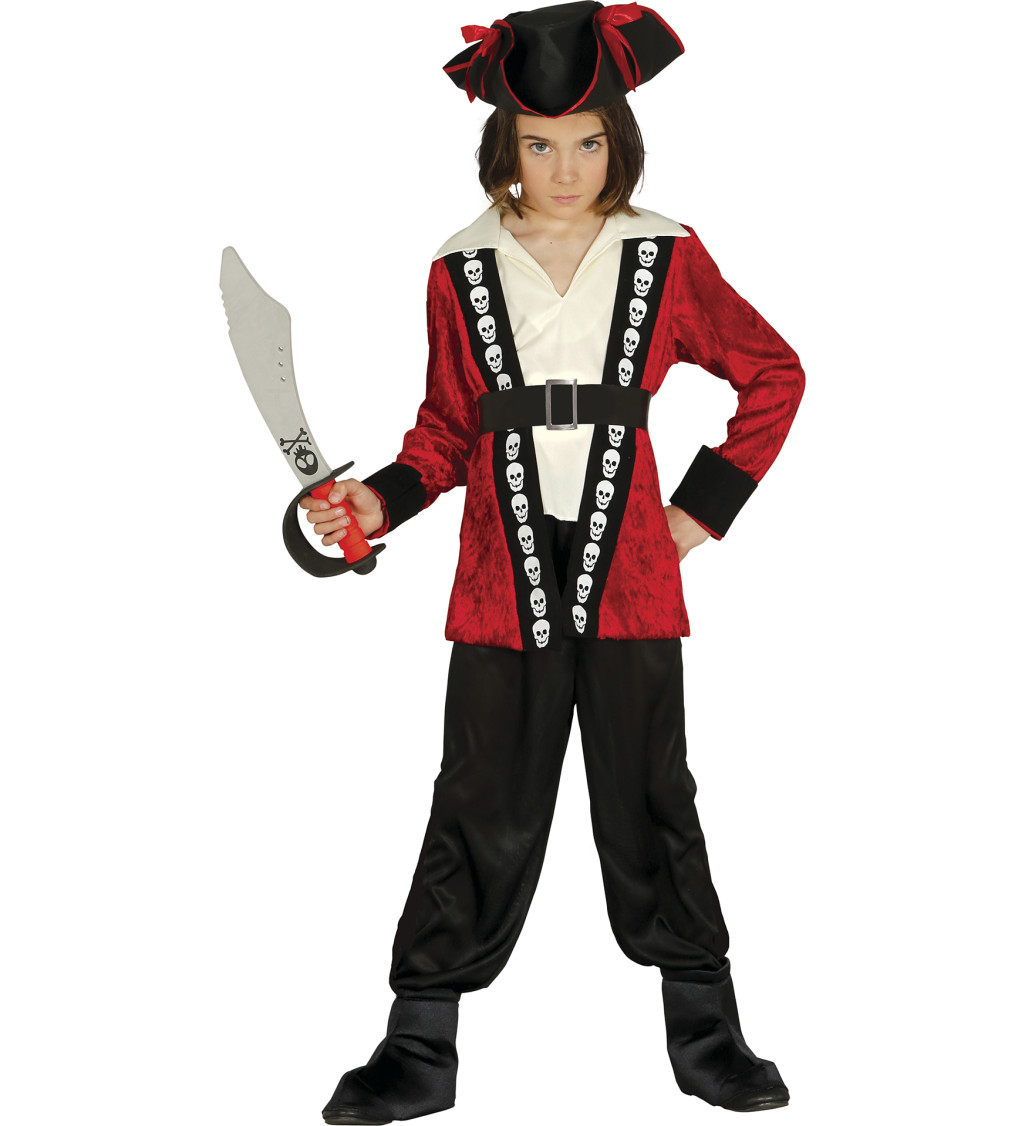 Dětský kostým - Pirát s lebkami