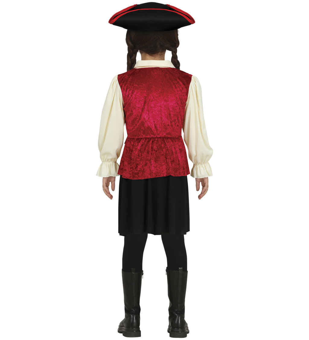 Dětský kostým - Pirátka s lebkami