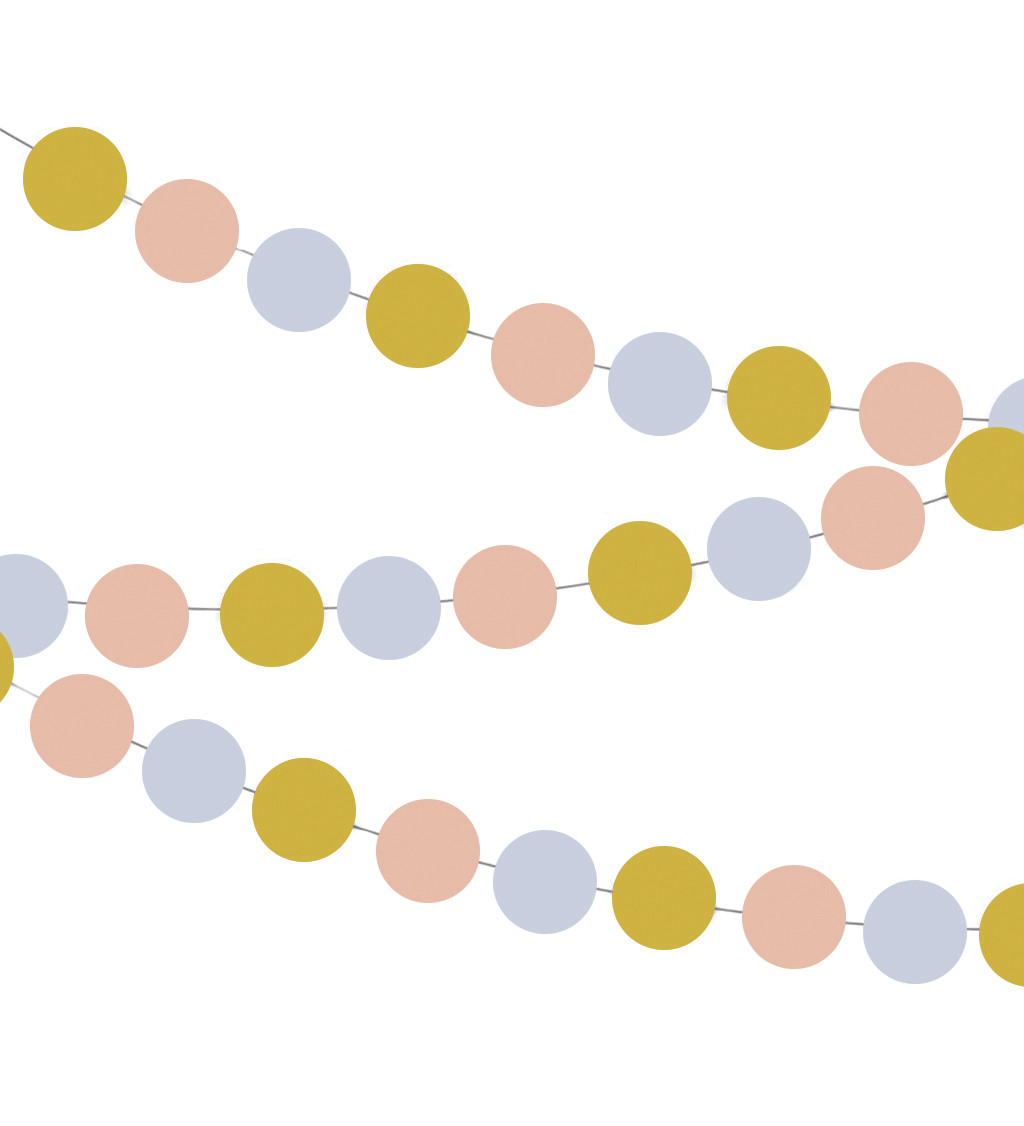 Girlanda koule - Růžovo zlatá