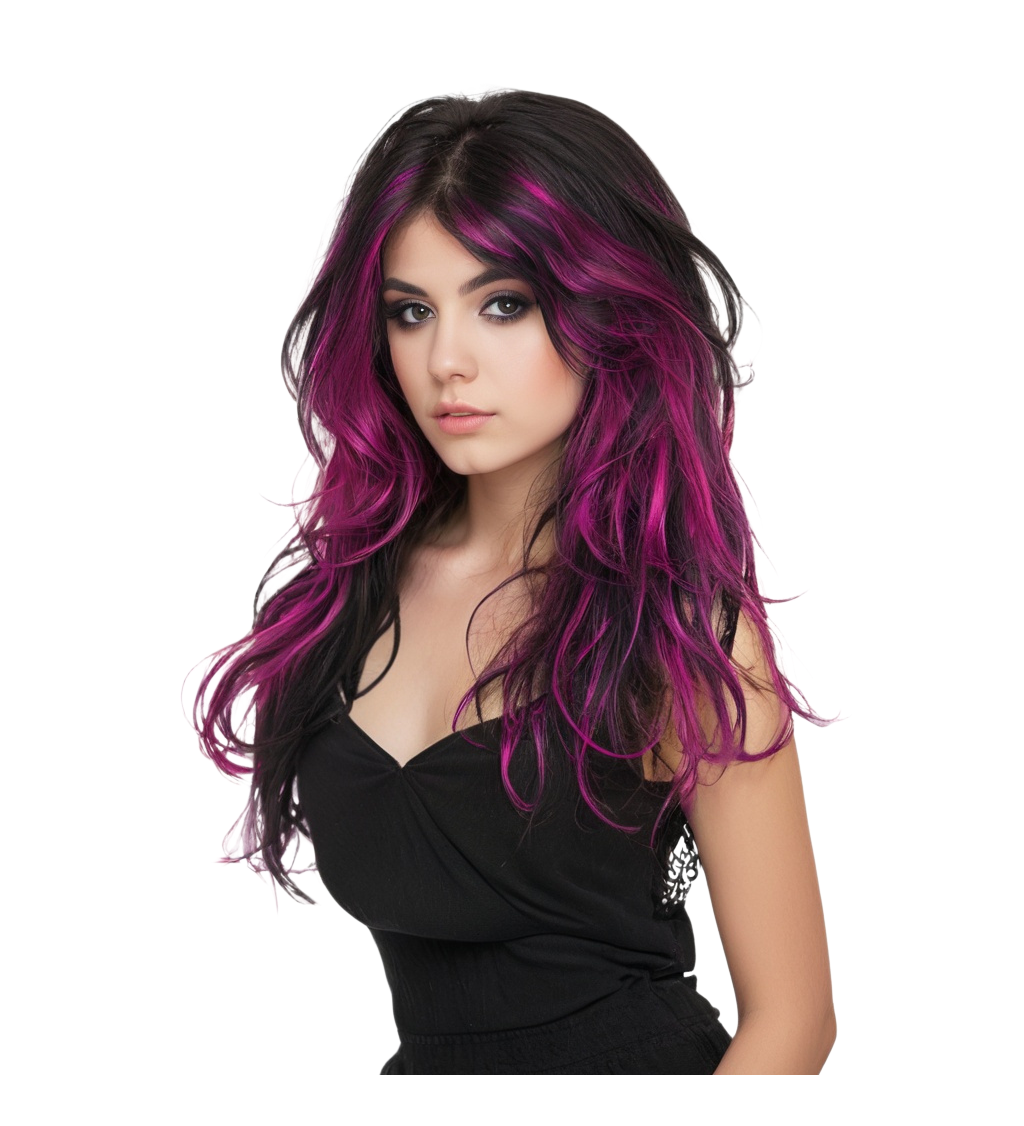 Paruka růžový melír