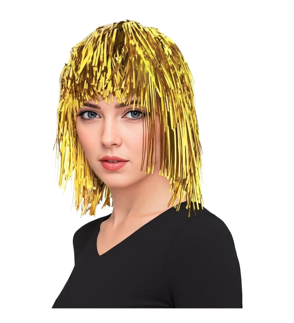Dámská paruka - metalická zlatá