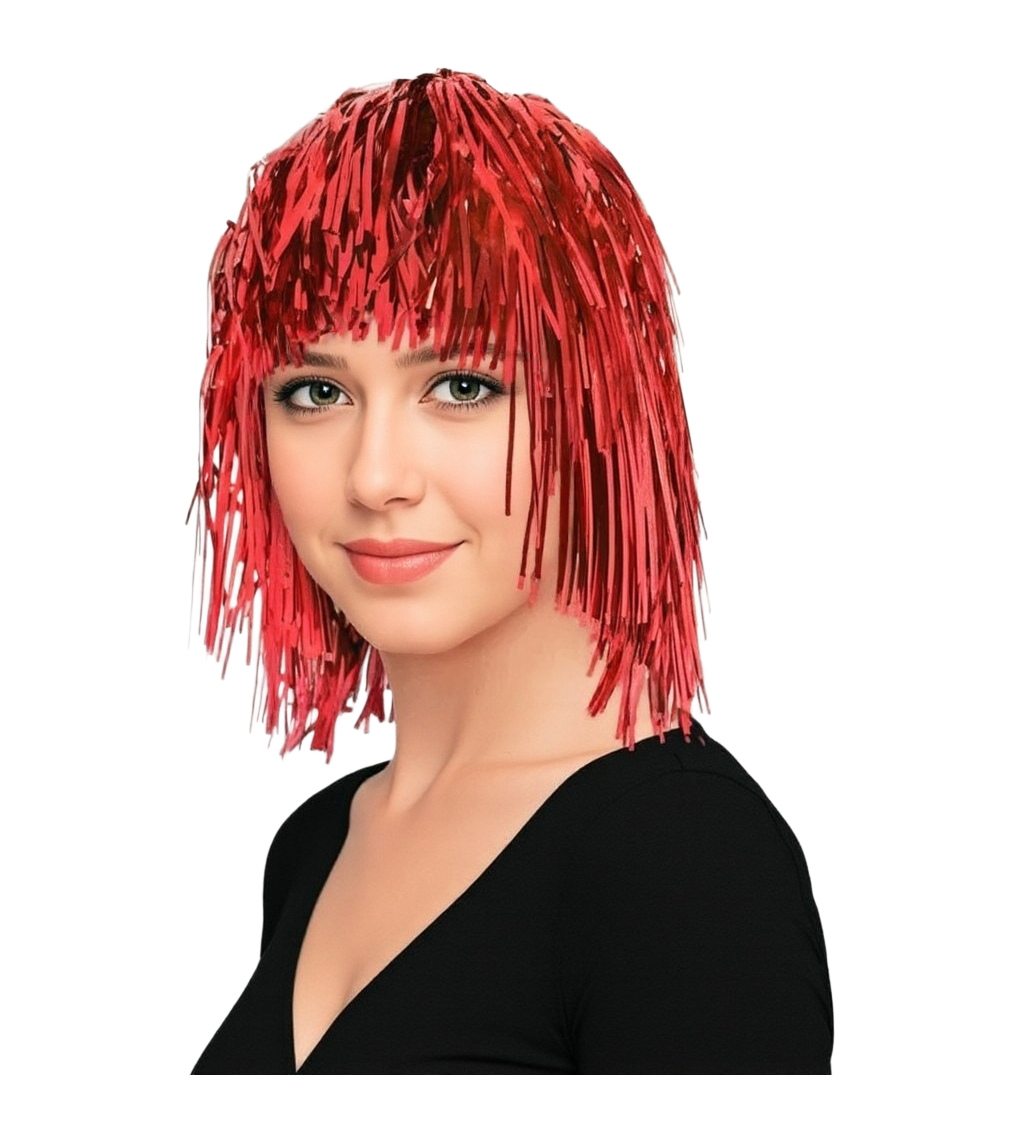 Dámská paruka - metalická červená