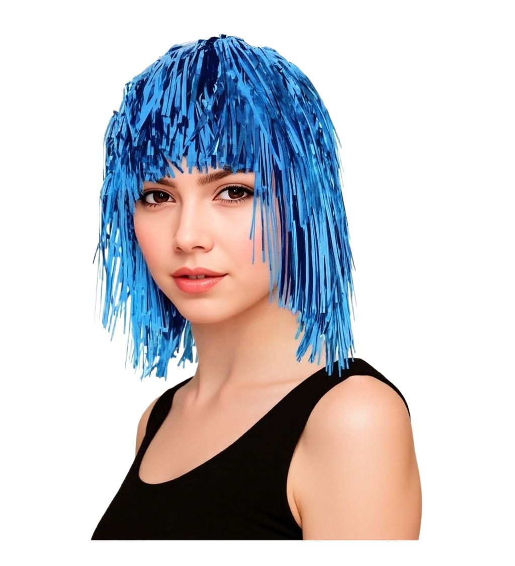 Dámská paruka - metalická modrá