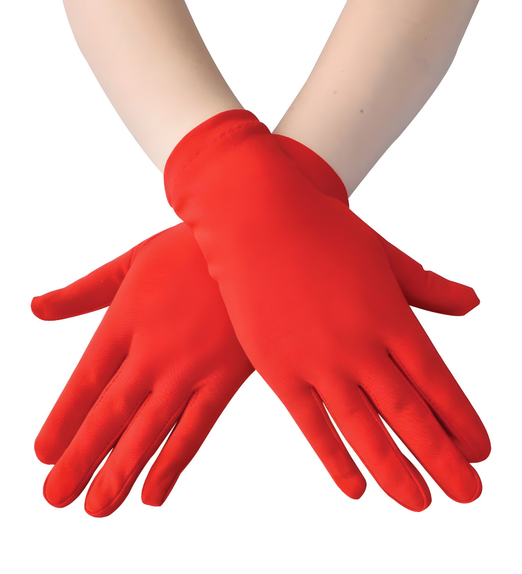 Krátké rukavice - červené