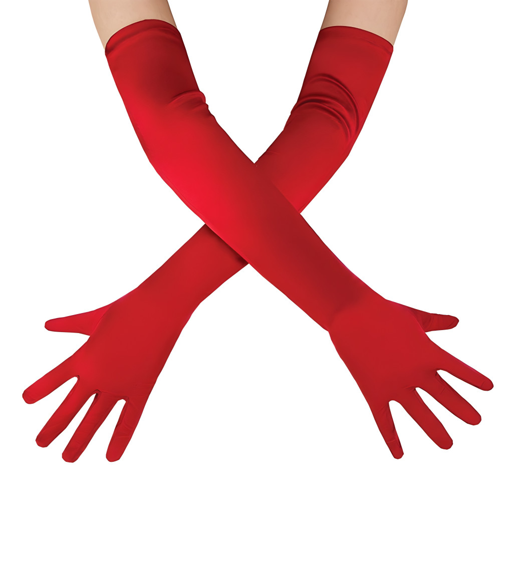 Dlouhé rukavice - červené