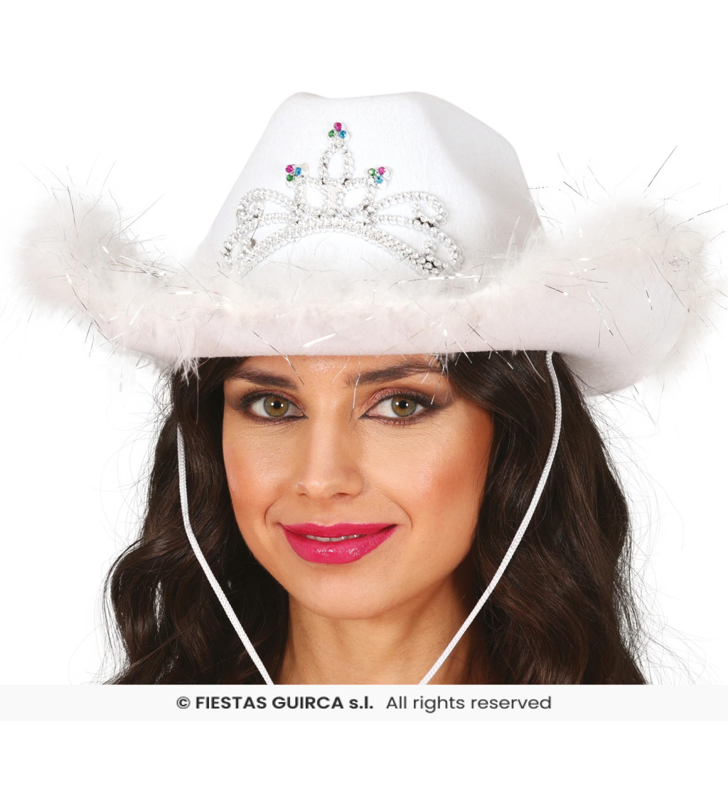 Bílý kovbojský klobouk