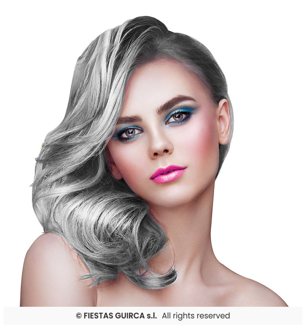 Fluorescenční stříbrný vlasový sprej