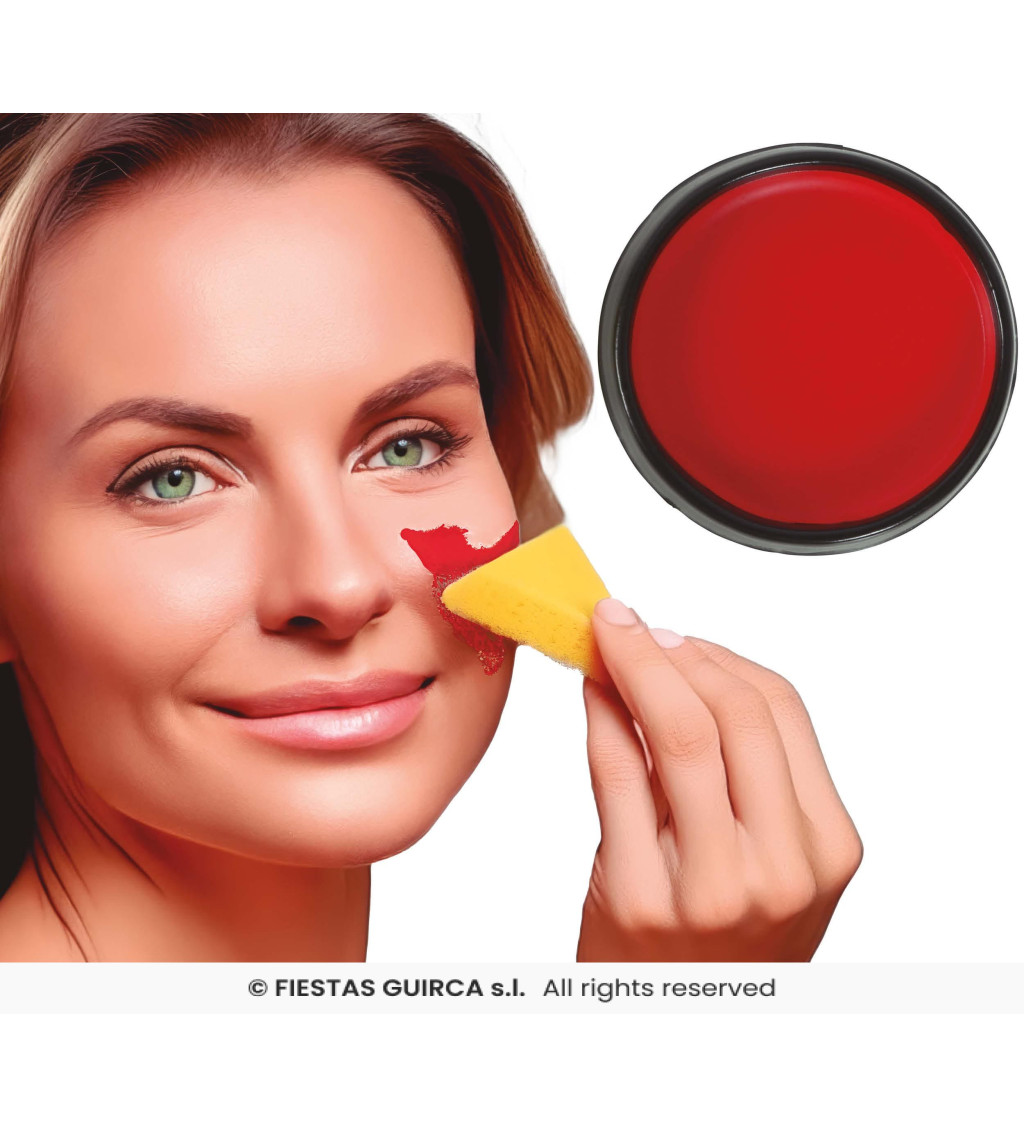 Make-up s houbičkou - červený