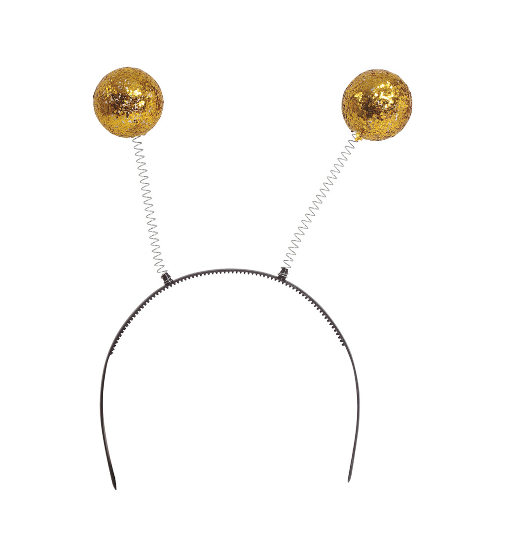 Čelenka - s kuličkami zlatá