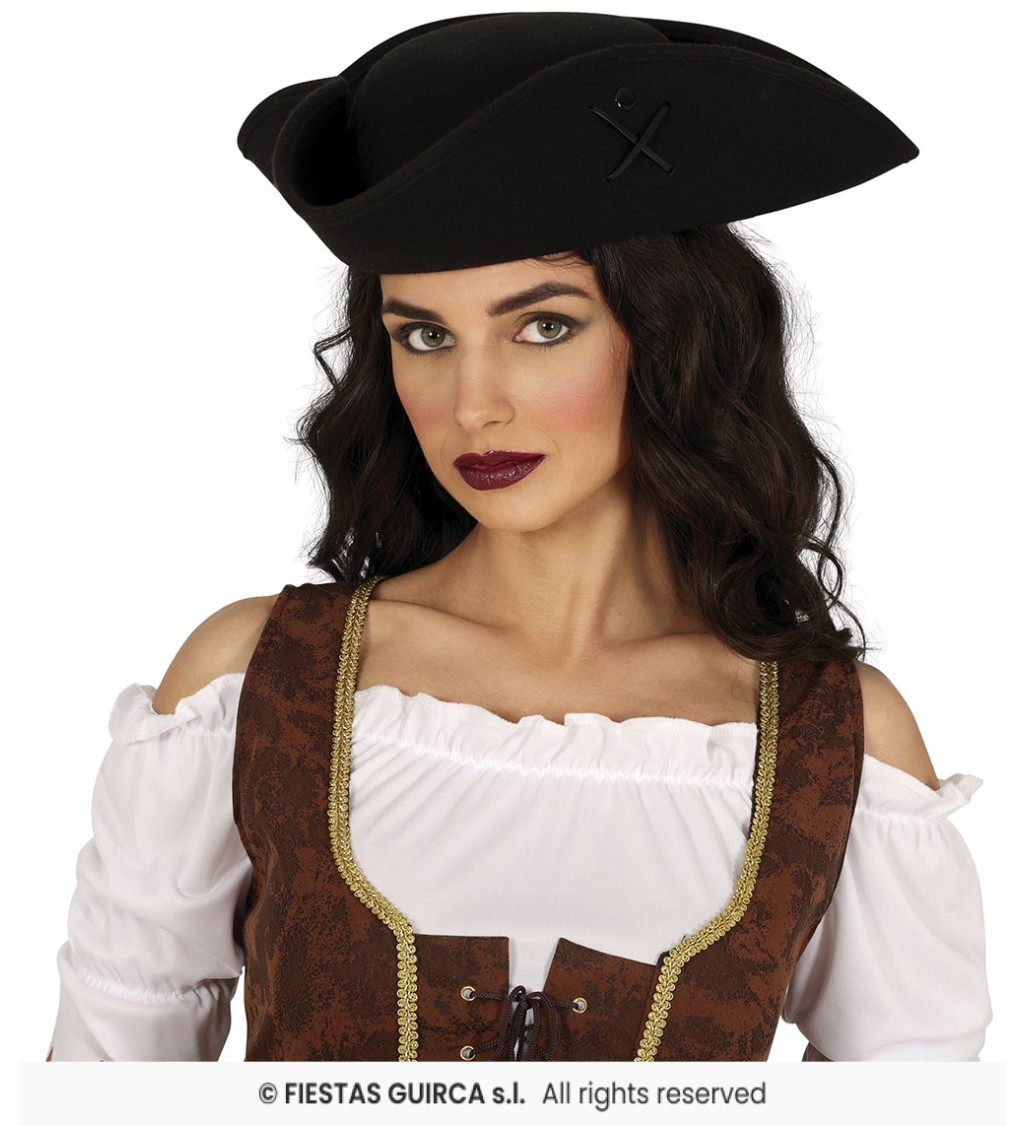 Pirátský klobouk - černý
