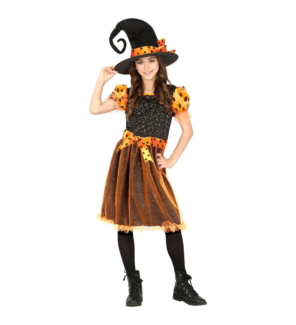 Dětský kostým - Oranžová čarodějnice