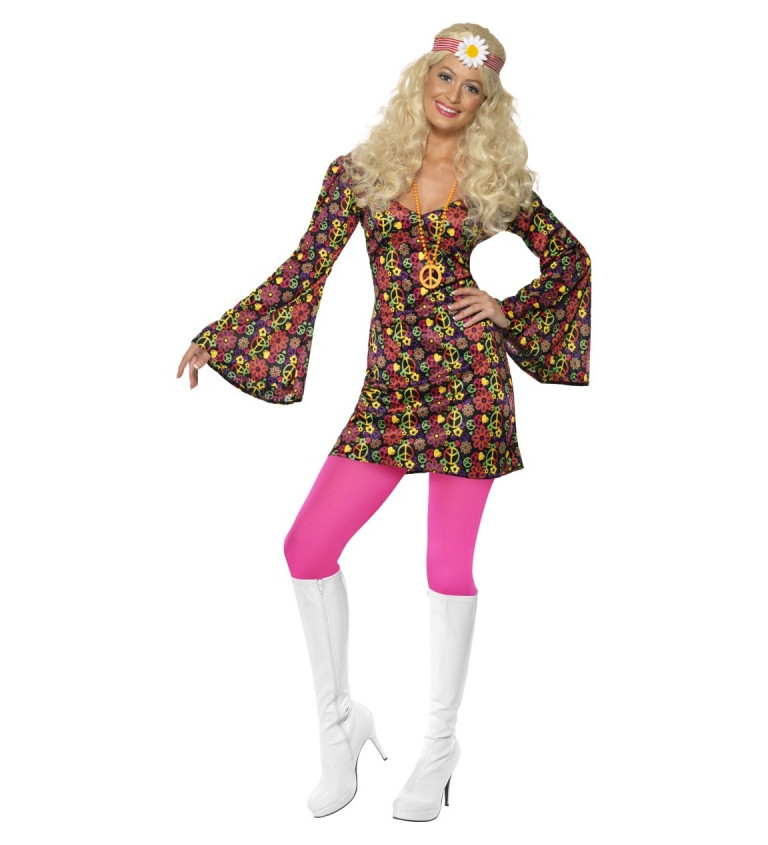 Dámský kostým - Hippie, hnědé šaty