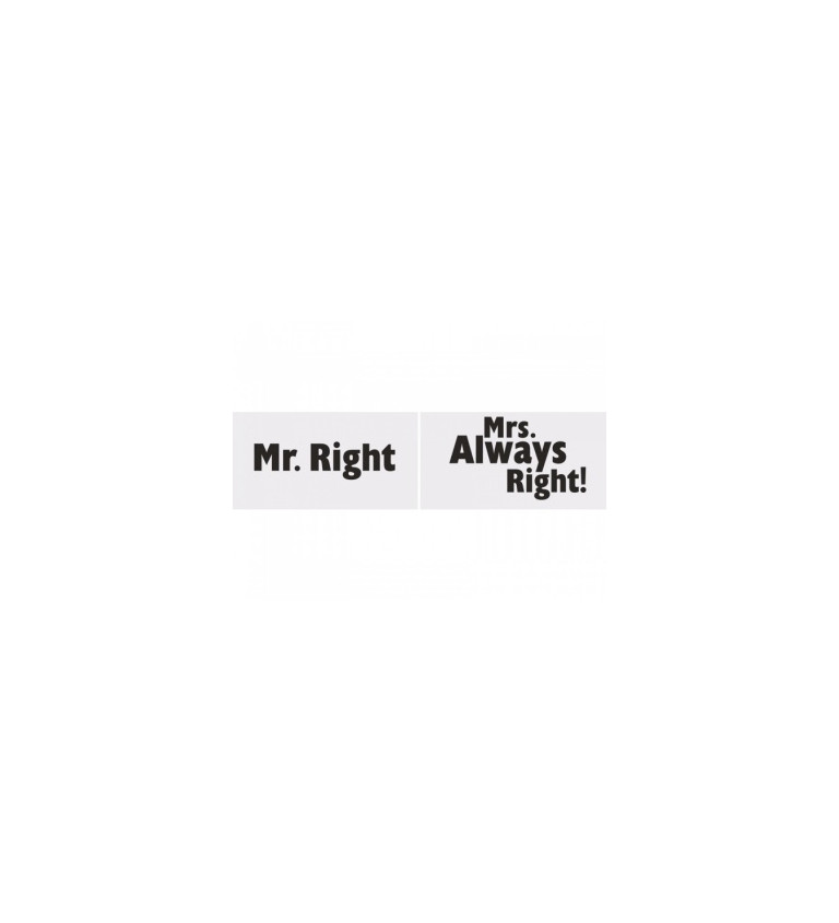 Rekvizita k focení - Mr. Right/Mrs. Always right