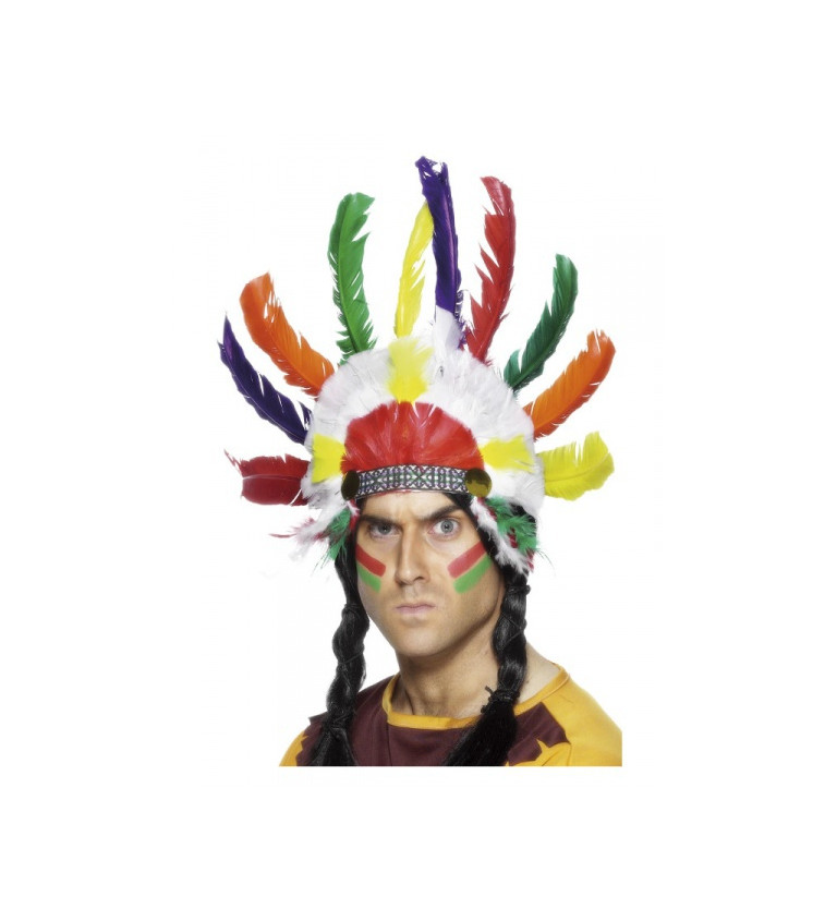 Pestrobarevná indiánská čelenka