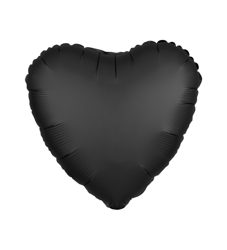 Srdíčkový sametový balónek - černý