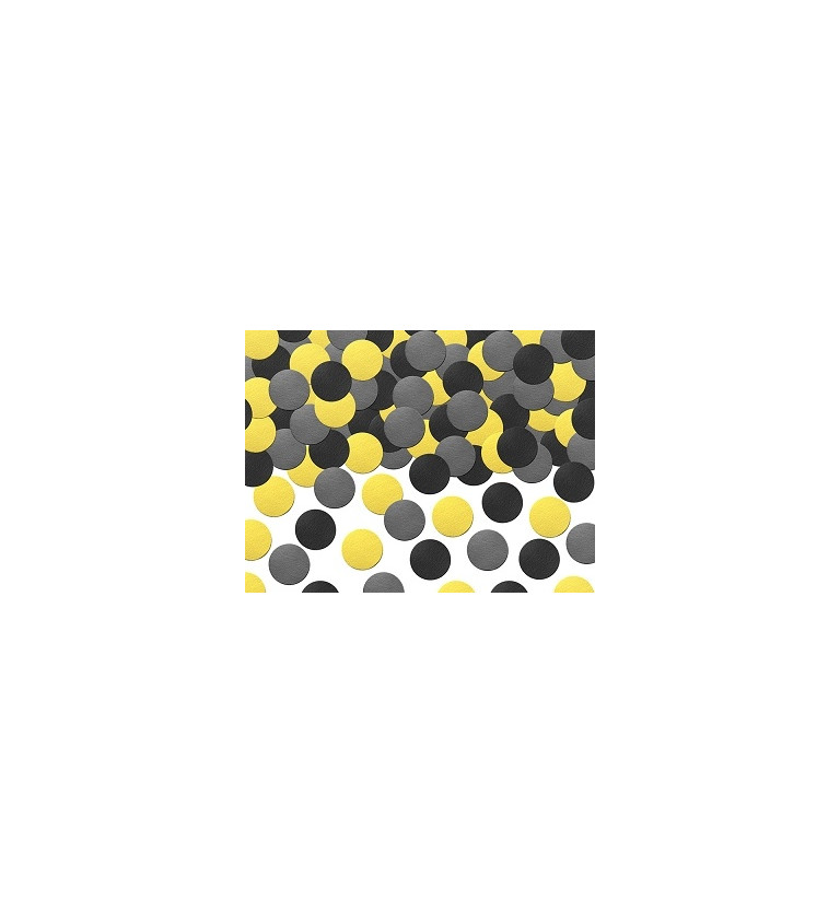 Konfety - Puntíky, žluté + černé 