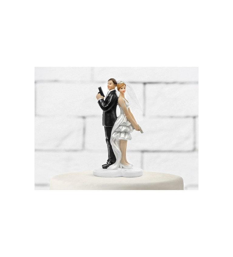 Svatební figurky na dort - pistolníci