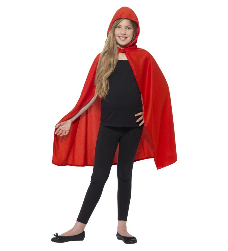 Dětský plášť s kapucí - červený